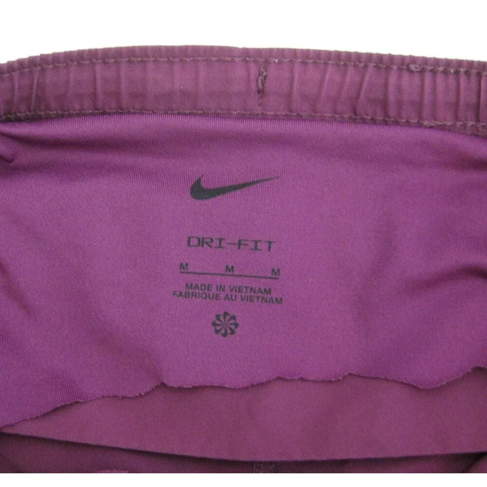 Nike Dri-Fit Running Shorts Womens Medium 3 Pockets Drawstring Logo Sports Gym